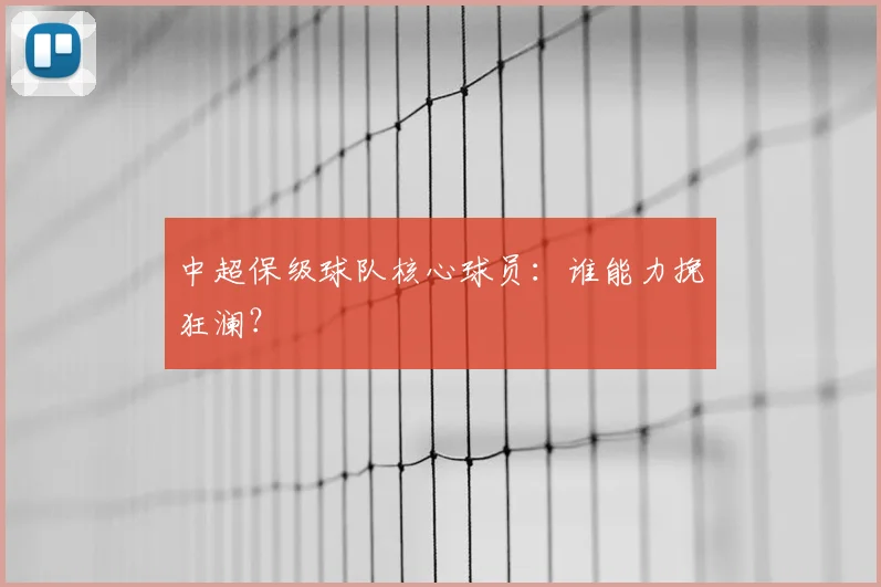 中超保级球队核心球员:谁能力挽狂澜?